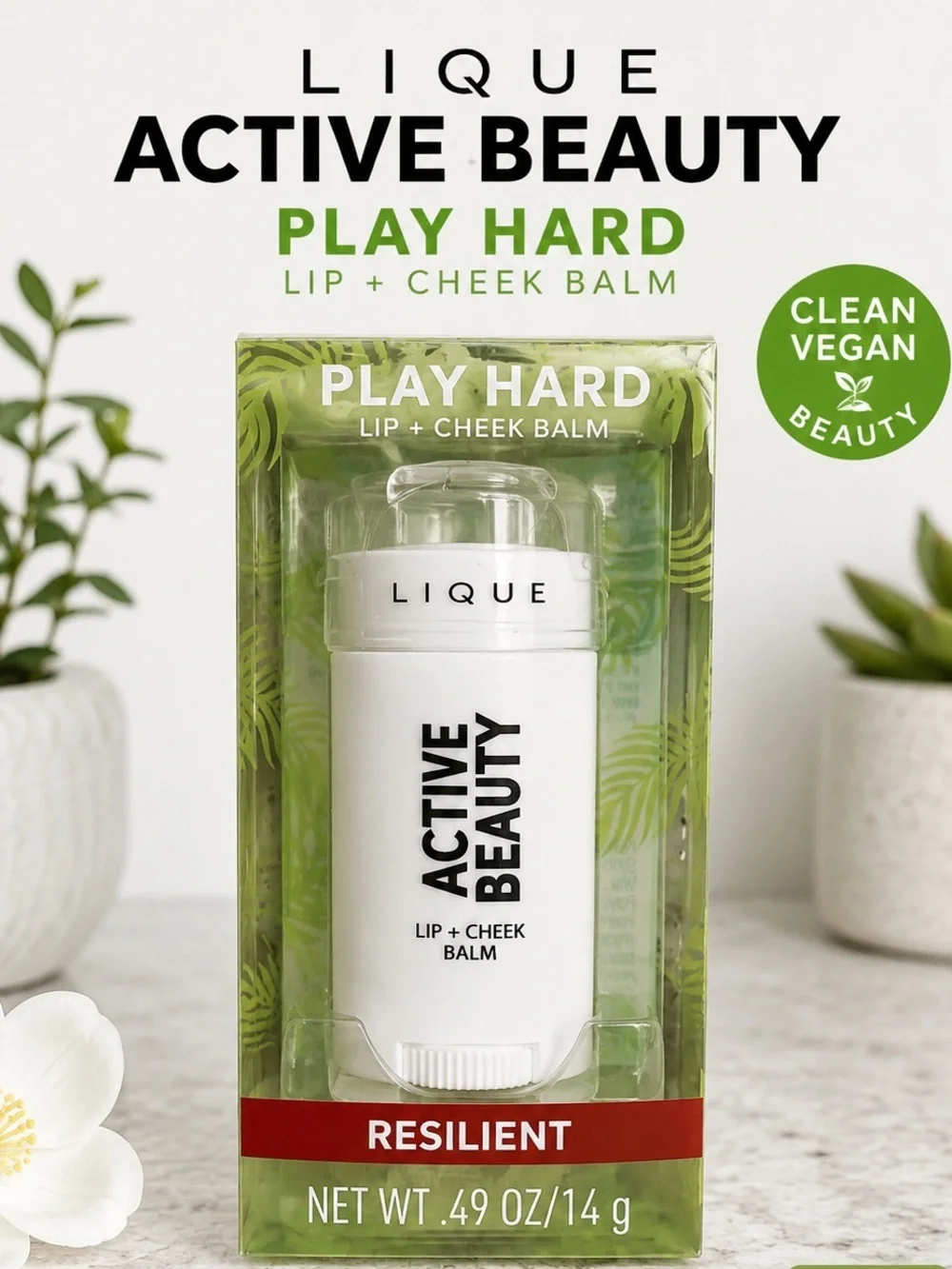 Active Beauty Play Hard Lip + Cheek Balm - Resilient (White Packaging)
